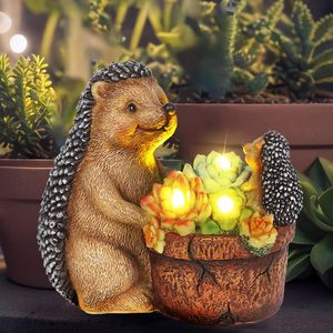 Statua da <span class=keywords><strong>Giardino</strong></span> di <span class=keywords><strong>Riccio</strong></span> <span class=keywords><strong>in</strong></span> Stile Folk Art di Alta Qualità, 8,4 Pollici, Lampada Solare Impermeabile per Esterni, Opzione Colore Personalizzabile - Product Image 1