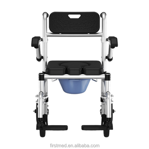 Chaise de toilette mobile à 4 roues, chaise de douche pour lit et toilettes, pour soins à domicile - Product Image 3