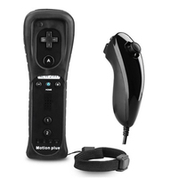 Manette sans fil 2 en 1 2,4 GHz avec télécommande Nunchuck pour Wii U avec moteur de vibration