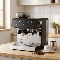 Machine à expresso semi-automatique PID avec broyeur intégré, pour usage domestique et professionnel (cafés), idéale pour les distributeurs, à profit élevé et de conception différentiée