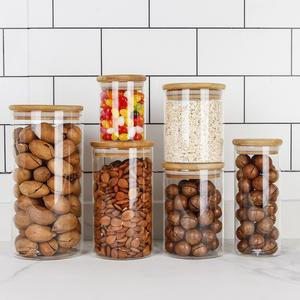 Glass And Storage Jar Vanjoin 500ml 1000ml Glass Jar With Bamboo Lids Glass Airtight Food Storage Canister
