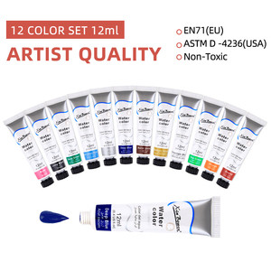 Xin Bowen 2024, Pintura Acrílica para Niños, 12 Colores, Pinceles de Plástico, <span class=keywords><strong>Paleta</strong></span> para Lienzo y Papel, Uso Escolar, Juego de 12 ml - Product Image 2
