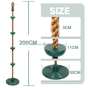 ZOSHINE Siège de balançoire en plastique pour enfants, avec corde et disque d'escalade, pour aire de jeux intérieure et extérieure, idéal pour l'école, le jardin, les fêtes et les vacances - Product Image 4