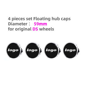 Juego de 4 Tapas de Rueda Flotantes Negras de 59 mm para DS SPIRIT DS3 DS4 5LS DS6 <span class=keywords><strong>DS7</strong></span> DS9 WILD RUBIS ETense DIVINEDS, Tapas Flotantes LED - Product Image 1