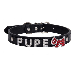 Collier personnalisé de luxe réglable en PU avec lettres en diamant, breloques nominatives, décoration en dentelle pour chien, style simple et mignon, toutes saisons, pour l'entraînement des animaux de compagnie - Product Image 5