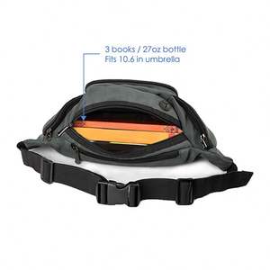 2025 Hot Fashion Sports Canvas <b>Running</b> Belt Bag Waterproof Storage Waist Pack <b>with</b> Water Bottles Holder Unisex Outdoor - Product Image 4