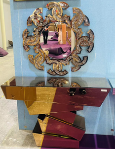 الأكثر مبيعًا مرآة زجاجية خشبية بتصميم الأوروبي لغرفة المعيشة وغرفة النوم والمدخل والفندق والفيلا - Product Image 4