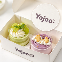 Boîte à gâteau mousse pliable écologique 2 tasses, personnalisable avec logo, contenant en papier multicolore pour desserts, emballage cadeau pour boulangerie