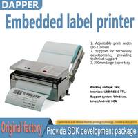 Impresora de Etiquetas Térmicas Dapper Integrada de 4 Pulgadas (110 mm) con Cortador Automático, USB+Serial (RS232/TTL), 24V