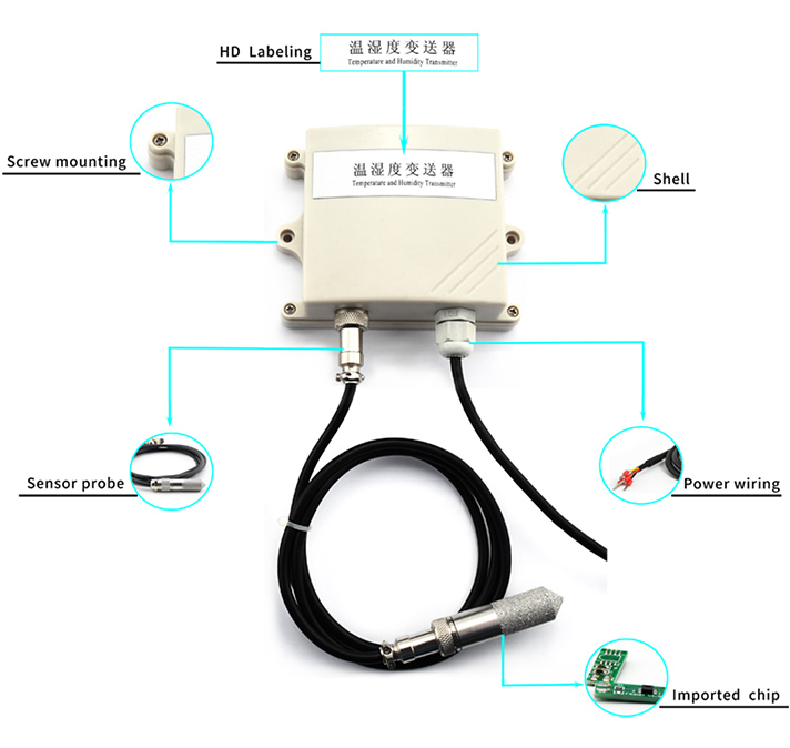 IP67 Waterproof 0-10V / 0-5V Temperature and Humidity Transmitter 316L Probe Housing Stainless Steel 316
