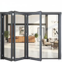 Porte coulissante pliante transparente, étanche, pour cuisine, salon, chambre, salle de bain, entrée, hôtel, centre commercial, extérieur, intérieur