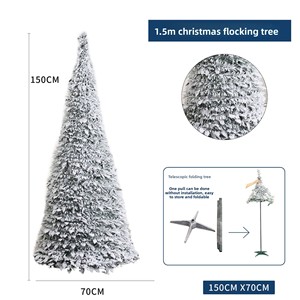 RTS nhân tạo giáng sinh trang trí cây Gói Kính thiên văn Gấp thiết kế đổ tuyết mô phỏng 40 đèn LED không thấm nước - Product Image 6