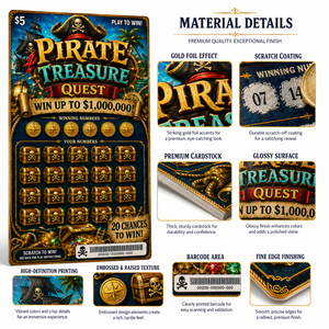 Billet de loterie à gratter couleur personnalisé avec couche opaque, microtexte UV et sécurité anti-transparence - Product Image 4