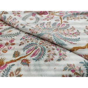 Tela Habutai de Seda de Morera Triloki de 44 Pulgadas de Ancho con Estampado Floral Transparente para Vestidos de Novia, Costura y Manualidades por Metro - Product Image 5