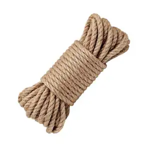 Factory Direct Supply 6mmx200 meter long Natural Jute Rope Twisted Manila Rope Hemp Rope for Craft Decorative Landscape