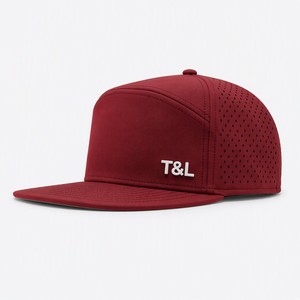 Wholesale T&L Custom Logo Vinyl Velour 7-Panel Adjustable <b>Waterproof</b> Curved Techwear Performance <b>Cap</b> Manufacturer - Product Image 1