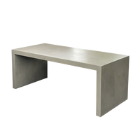 Table à manger en ciment à finition lisse et résistante aux taches, emballage sécurisé testé, design moderne, 4 places, mobilier de maison, faible MOQ, B2B