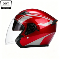 Casque de moto premium 3/4 ouvert, coque épaissie toutes saisons, résistant aux chocs, pour hommes et femmes