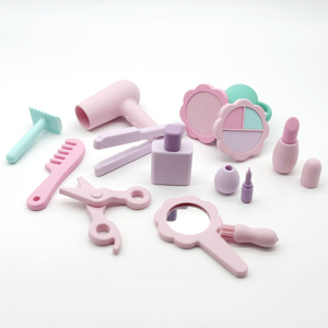 12 pièces Kit de maquillage et de salon en silicone Offre Spéciale avec fard à lèvres <span class=keywords><strong>pour</strong></span> fille jouets de simulation avec sac de rangement en tissu <span class=keywords><strong>pour</strong></span> tout-petit - Product Image 2