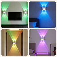 Veilleuse LED intelligente avec détecteur de mouvement, rechargeable par USB, lampe d'ambiance à dégradé RGB pour chambre, bureau, placard, décoration murale