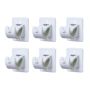 Support de <span class=keywords><strong>tringle</strong></span> à rideau en plastique robuste 15kg de charge conception encliquetable <span class=keywords><strong>sans</strong></span> perçage pour <span class=keywords><strong>baie</strong></span> vitrée et lucarne - Product Image 2