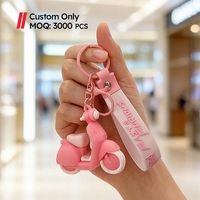 MOQ 3000 pièces Porte-clés personnalisé en forme de moto en PVC/silicone écologique avec impression numérique, logo personnalisé et cadeaux
