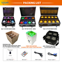 Focos LED Recargables a Prueba de Agua IP65 de 6x18W con Batería, DMX512 RGBWA+UV, Control por Aplicación, Inalámbricos, para DJ/Escenario/Bar/Eventos, Compatibles con Alexa