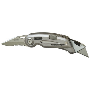 Couteau multifonctionnel Stanley QuickSlide Sport, lame dentelée en acier inoxydable, qualité industrielle - Product Image 1
