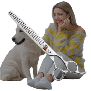 Tijeras portátiles para el cuidado de mascotas de 7,5 pulgadas, tasa de adelgazamiento de 70% para recorte de pelo de perro, Material de acero inoxidable - Product Image 4