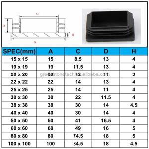 Embouts de profilés en plastique, bouchons pour tubes carrés, embouts en plastique pour tubes en acier - Product Image 6