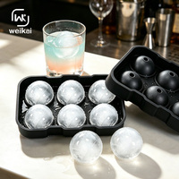Grand bac à glaçons sphériques, sans BPA, en silicone alimentaire, moule à glaçons réutilisable et flexible, pour la maison, le bar, le café glacé, les cocktails
