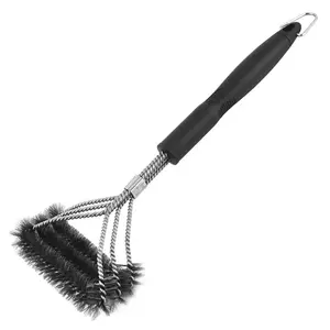 China Factory Metal Stainless Steel BBQ Grill Brush and Scraper for Porcelain Weber Gas Charcoal Gril
