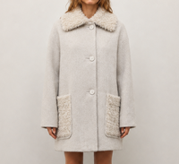 Nouveau Manteau Réversible en Laine Double Face pour Femme Automne 2026, Long en Cachemire avec Col en Fourrure