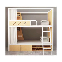 Cama Moderna de Metal para Cuatro Personas, Diseño de Cápsula Espacial, Resistente, para Dormitorios de Estudiantes, Hoteles y Apartamentos