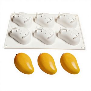แม่พิมพ์ซิลิโคนเค้กมูสมะม่วง 6 ช่อง/10 ช่อง ทนความร้อนสูง ใช้กับเตาอบได้ สำหรับทำไอศกรีม พานาคอตต้า - Product Image 1