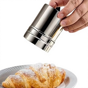 Saupoudreuse à poudre en acier inoxydable avec couvercle, saupoudreuse à mailles pour cacao, café, pâtisserie, desserts, cuisine, gadget de cuisine - Product Image 1