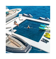 Piscine gonflable adulte extérieure de vente chaude avec la plate-forme flottante de dock de glissière pliable nette de yacht
