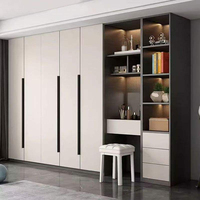 Armoire de rangement moderne pour vêtements de chambre à coucher ensemble complet de meubles de style élégant armoire en bois blanc extra large à 8 portes