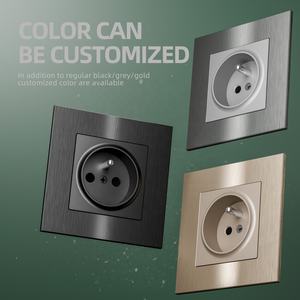 유럽 표준 16a 전기 벽 전원 소켓 브러시 알루미늄 고급 벽 소켓 베스트 셀러 프랑스 현대 홈 벽 소켓 - Product Image 4