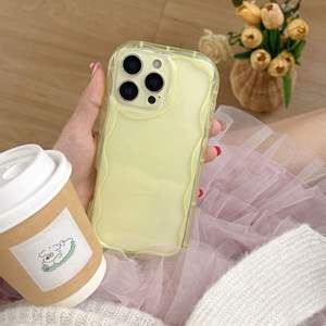 Étui Minimaliste à Motif Ondulé pour iPhone 16 Pro Max, Étui de Protection Transparent en Résine de Couleur Unie Antichoc pour iPhone 15 - Product Image 6