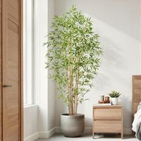 Plante artificielle en bambou de 1,80 m de haut, arbre en soie artificielle avec 6 troncs réalistes pour la décoration intérieure, le bureau, le salon