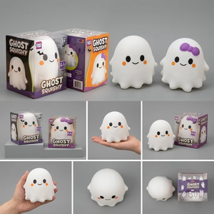 Juguetes Blandos con Forma de Fantasma Kawaii, Rellenos de Harina, TPR Suave, Juguetes Antiestrés de Dibujos Animados de Halloween, Caja de Regalo con Paquete de Juguetes - Product Image 5