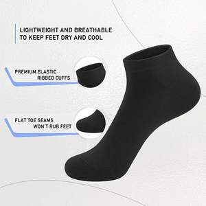 Vente en gros de chaussettes de cheville en <span class=keywords><strong>coton</strong></span> bambou de couleur unie, confortables, respirantes, unisexes, décontractées, chaussettes à coupe basse - Product Image 5