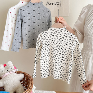 <span class=keywords><strong>Maglietta</strong></span> a Maniche Lunghe con Stampa Integrale a Pois per Ragazze, Autunno 2025, Casual, Traspirante, in Poliestere/Cotone, Collo Tondo - Product Image 3