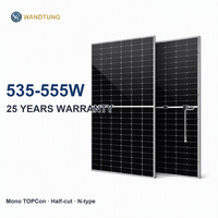 Panneaux solaires bifaciaux Topcon à double vitrage 535-555W, meilleur prix, vente flash, pour système d'énergie solaire