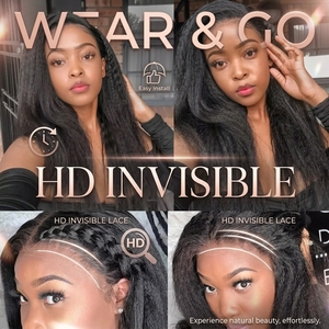 Peluca frontal de encaje HD 13x4 13x6 con cabello humano liso Yaki 4C Kinky <span class=keywords><strong>Edge</strong></span> para mujeres negras, pelucas frontales de encaje Yaki baratas con encaje precortado - Product Image 5