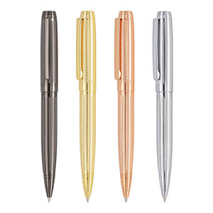 High Quality Custom Logo Metal BallPen Golden Black Roller With Pattern Emboss Enterprise Business <b>Gift</b> Promotional <b>Pens</b> - Product Image 1