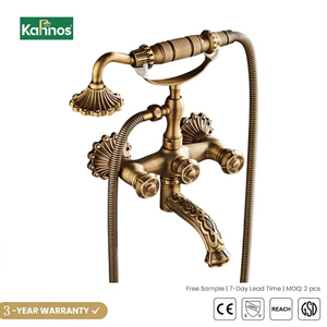 Robinet de douche mural en laiton antique, mitigeur thermostatique classique effet pluie, finition bronze vintage, luxe pour salle de bain, mitigeur encastré - Product Image 1