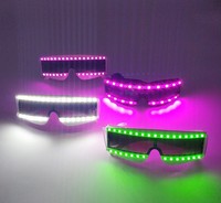 Lunettes de fête lumineuses LED colorées en plastique à trois modes, à piles bouton, pour festivals, Noël, nouveauté