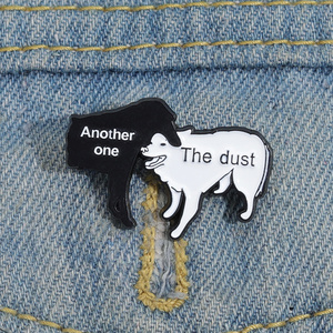 Anjing gigit debu Enamel pin kustom bros lagu Lapel lencana kartun lucu hewan perhiasan hadiah Drop Shipping - Product Image 1